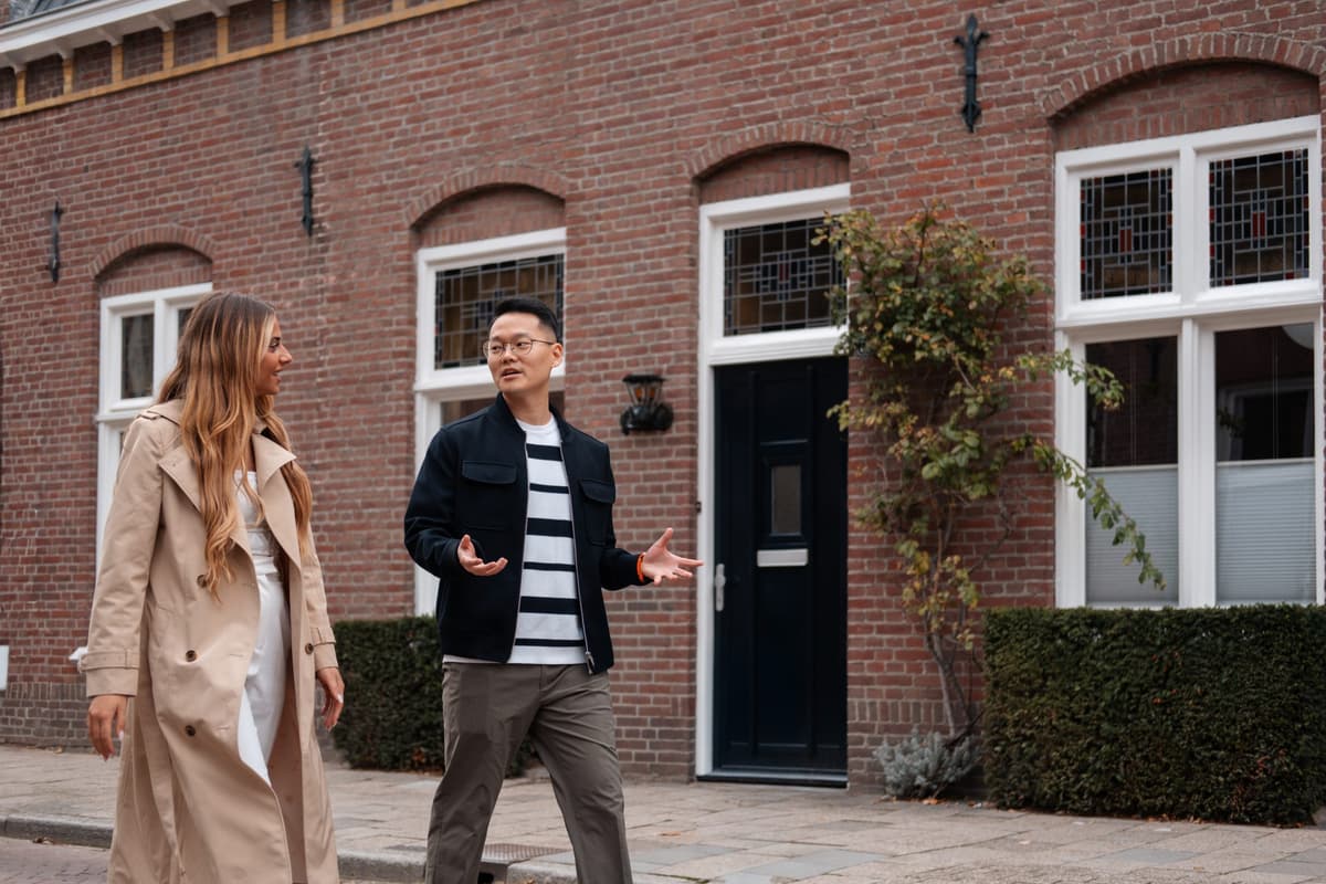 A happy couple in their new home